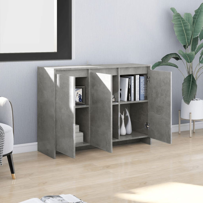 Credenza Grigio Cemento 102x33x75 cm in Truciolato 809777