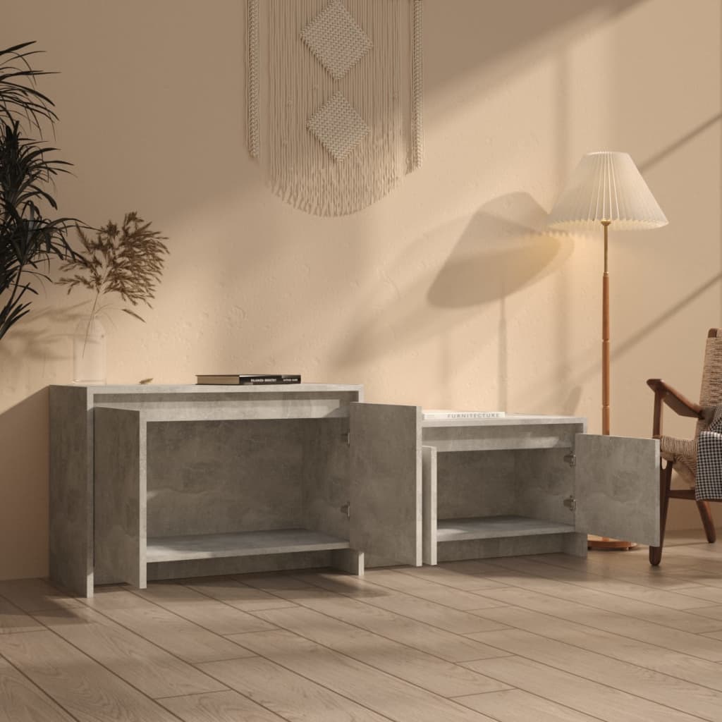 Mobile TV Grigio Cemento 146,5x35x50 cm in Truciolato 809813