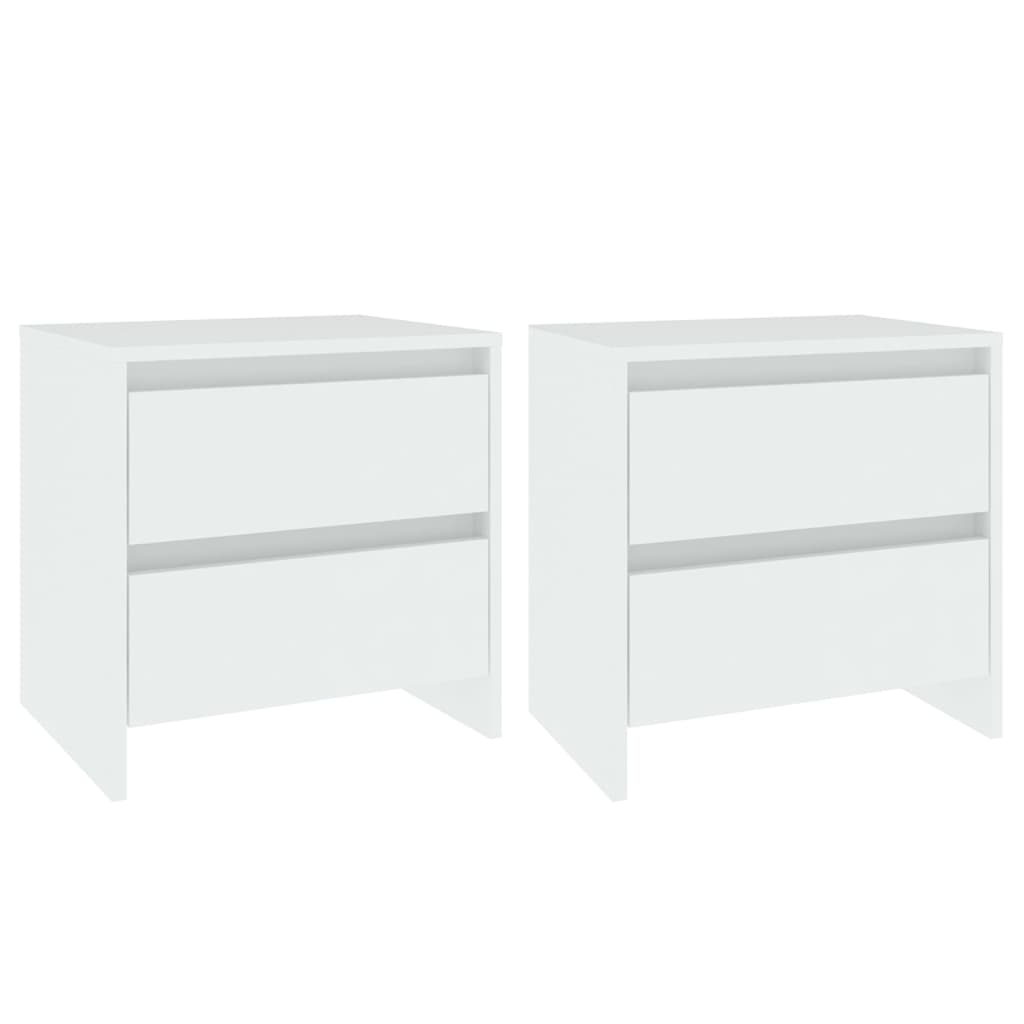 Comodino-Tavolino da notte Bianco 45x34,5x44,5 cm in Legno Ingegnerizzato