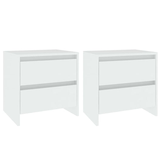 Comodino-Tavolino da notte Bianco 45x34,5x44,5 cm in Legno Ingegnerizzato
