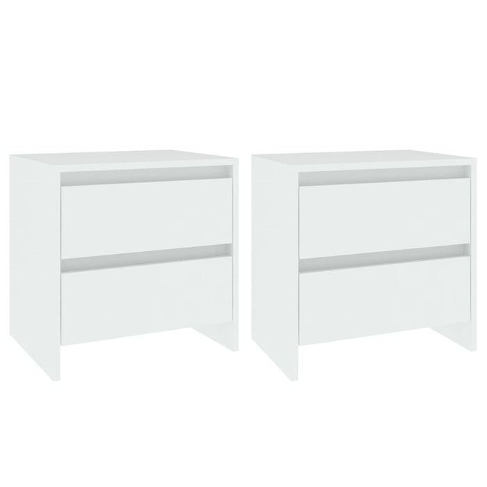 Comodino-Tavolino da notte Bianco 45x34,5x44,5 cm in Legno Ingegnerizzato