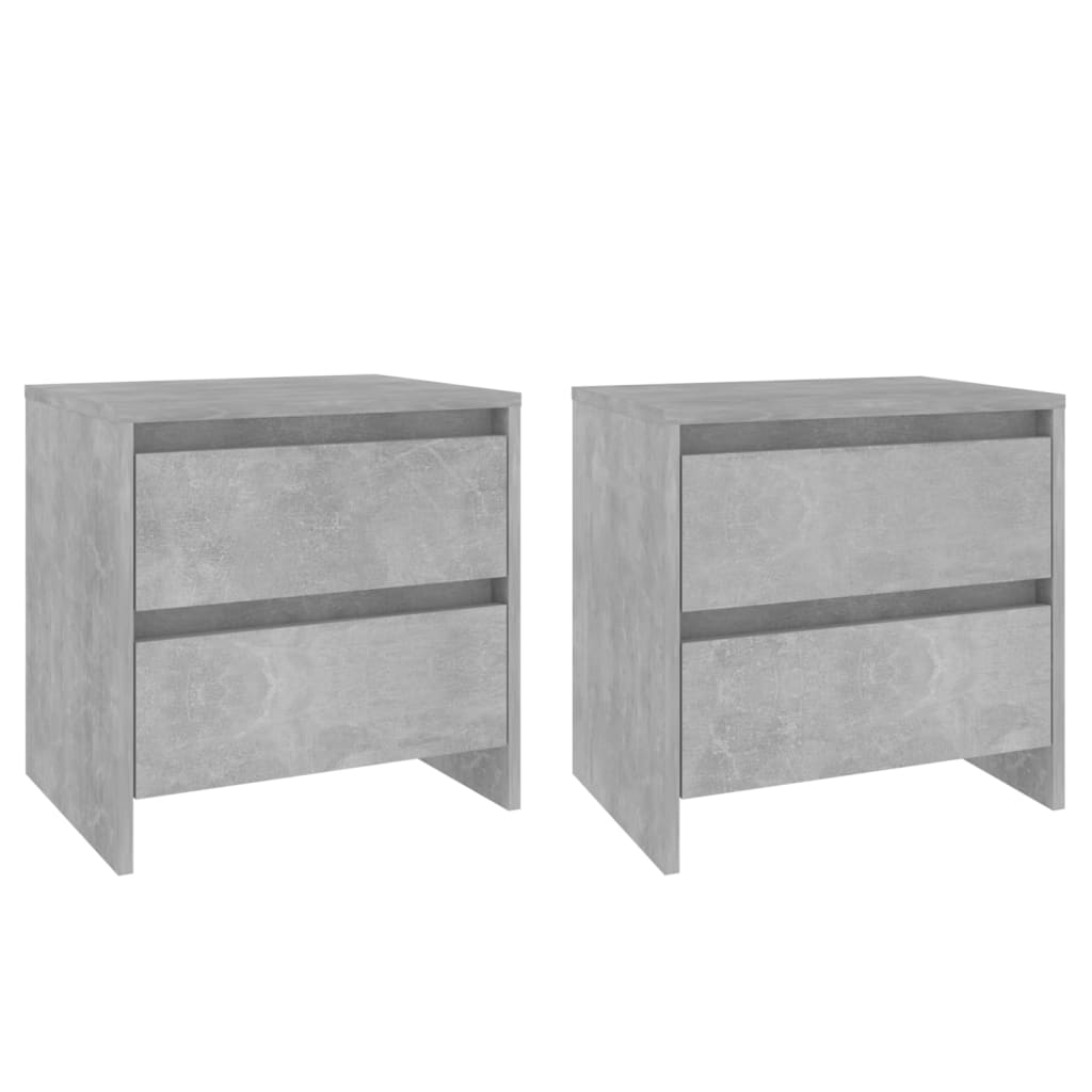 Comodini 2 pz Grigio Cemento 45x34,5x44,5 cm in Truciolato 809854
