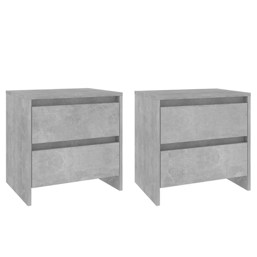 Comodini 2 pz Grigio Cemento 45x34,5x44,5 cm in Truciolato 809854