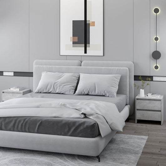 Comodini 2 pz Grigio Cemento 45x34,5x44,5 cm in Truciolato 809854