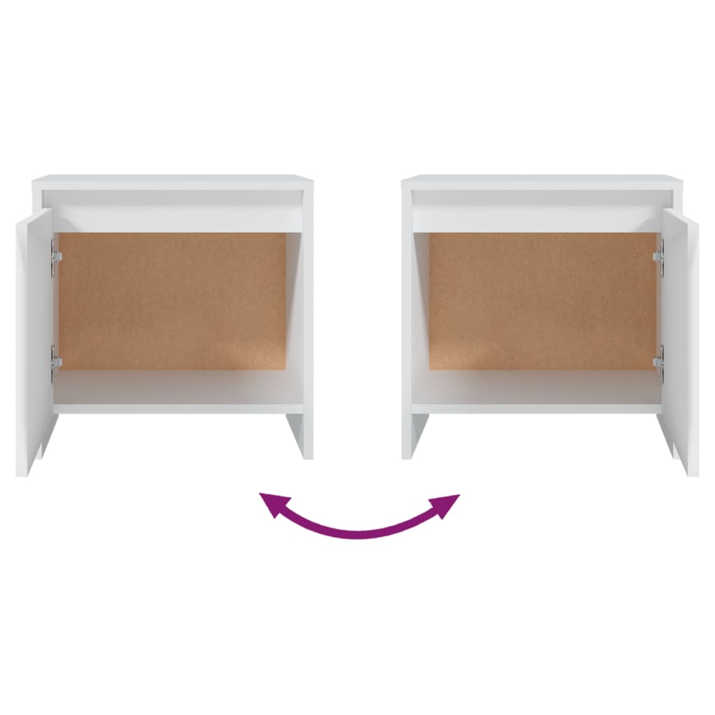 Comodino Bianco 45x34x44,5 cm in Truciolato 809863