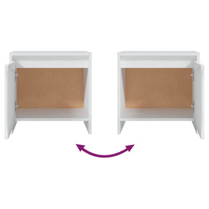 Comodino Bianco 45x34x44,5 cm in Truciolato 809863