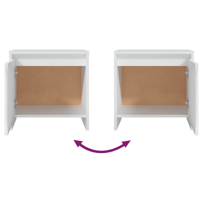 Comodino Bianco 45x34x44,5 cm in Truciolato 809863