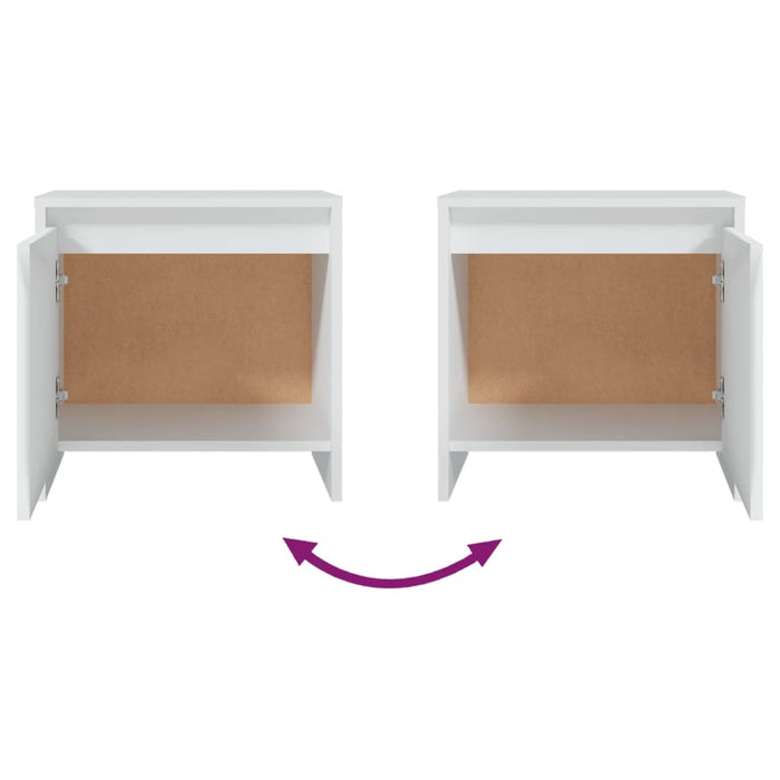 Comodini 2 pz Bianchi 45x34x44,5 cm in Truciolato 809864