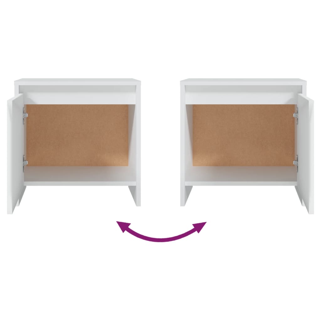 Comodini 2 pz Bianchi 45x34x44,5 cm in Truciolato 809864