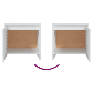 Comodini 2 pz Bianchi 45x34x44,5 cm in Truciolato 809864