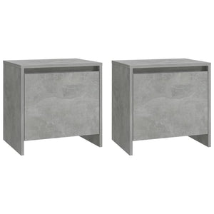 Comodini 2 pz Grigio Cemento 45x34x44,5 cm in Truciolato 809872