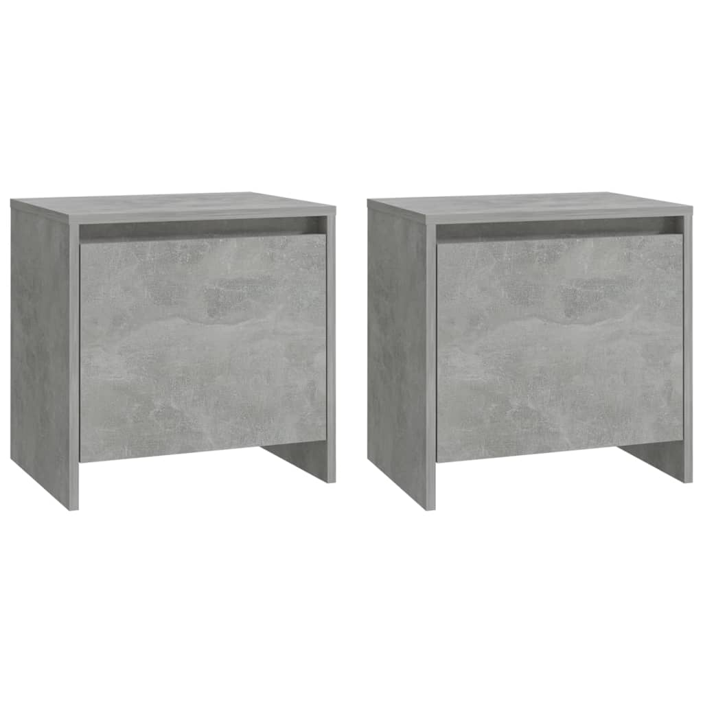 Comodini 2 pz Grigio Cemento 45x34x44,5 cm in Truciolato cod mxl 30414