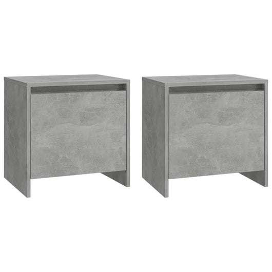 Comodini 2 pz Grigio Cemento 45x34x44,5 cm in Truciolato cod mxl 30414