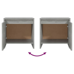 Comodini 2 pz Grigio Cemento 45x34x44,5 cm in Truciolato 809872