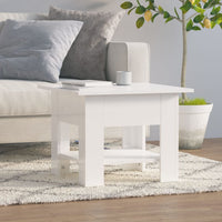 Tavolino da Salotto Bianco Lucido 55x55x42 cm Legno Multistrato 810268