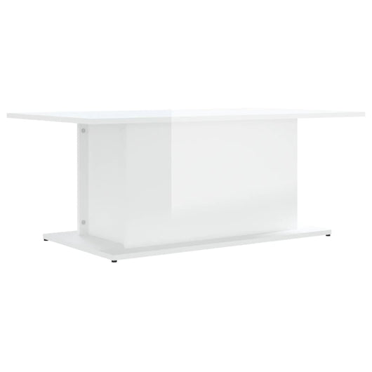 Tavolino da Salotto Bianco Lucido 102x55,5x40 cm in Truciolato 810313