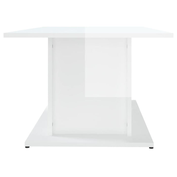 Tavolino da Salotto Bianco Lucido 102x55,5x40 cm in Truciolato cod mxl 15938