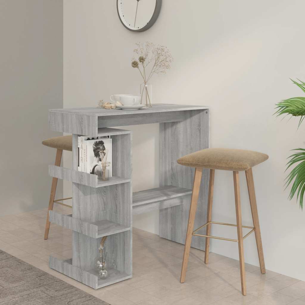 Tavolo Bar con Ripiano Grigio Sonoma 100x50x101,5 cm 812961