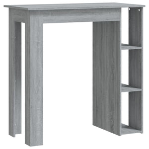 Tavolino da Bar con Ripiani-Tavolino da soggiorno-Tavolo Grigio Sonoma 102x50x103,5 cm