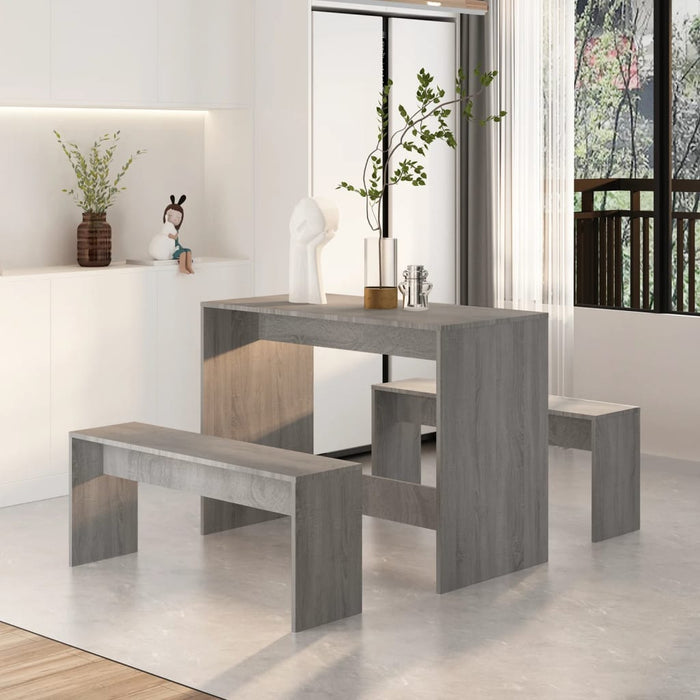 Set da Pranzo 3 pz Grigio Sonoma in Truciolato 812970