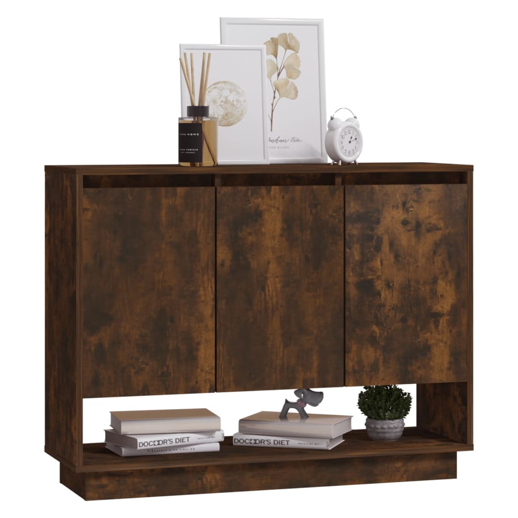 Credenza Rovere Fumo 97x31x75 cm in Truciolato 812987