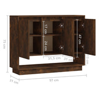 Credenza Rovere Fumo 97x31x75 cm in Truciolato 812987