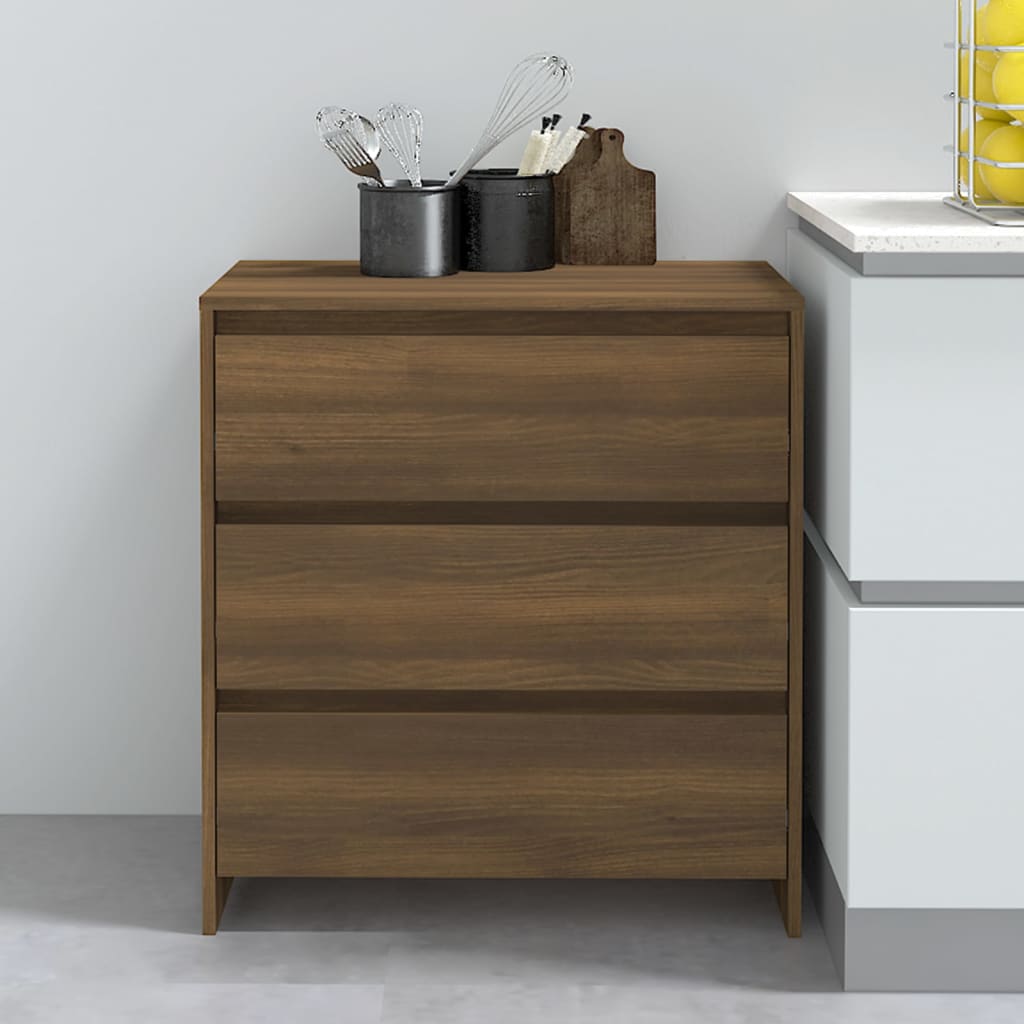 Credenza Rovere Marrone 70x41x75 cm in Truciolato 813007