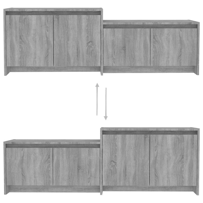 Mobile TV-Credenza TV-Console TV Grigio Sonoma 146,5x35x50 cm in Truciolato