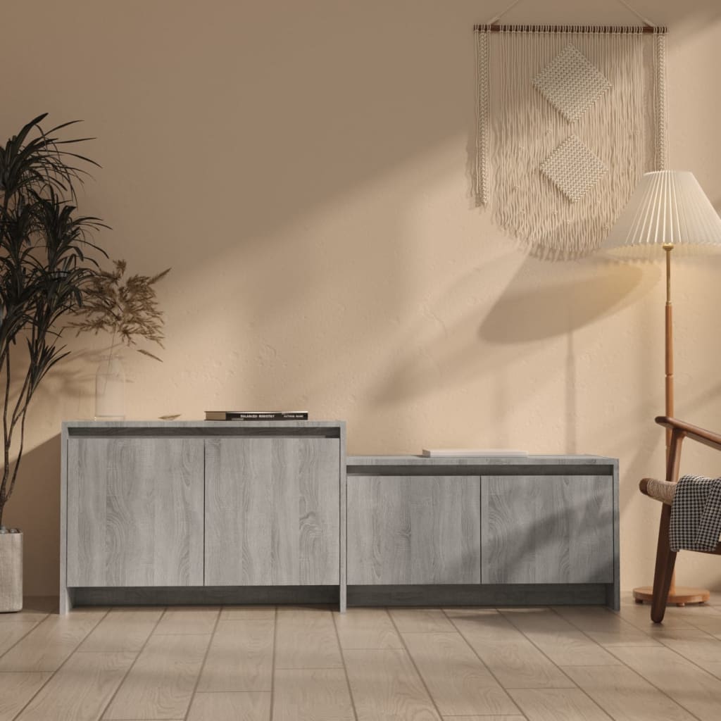 Mobile TV-Credenza TV-Console TV Grigio Sonoma 146,5x35x50 cm in Truciolato