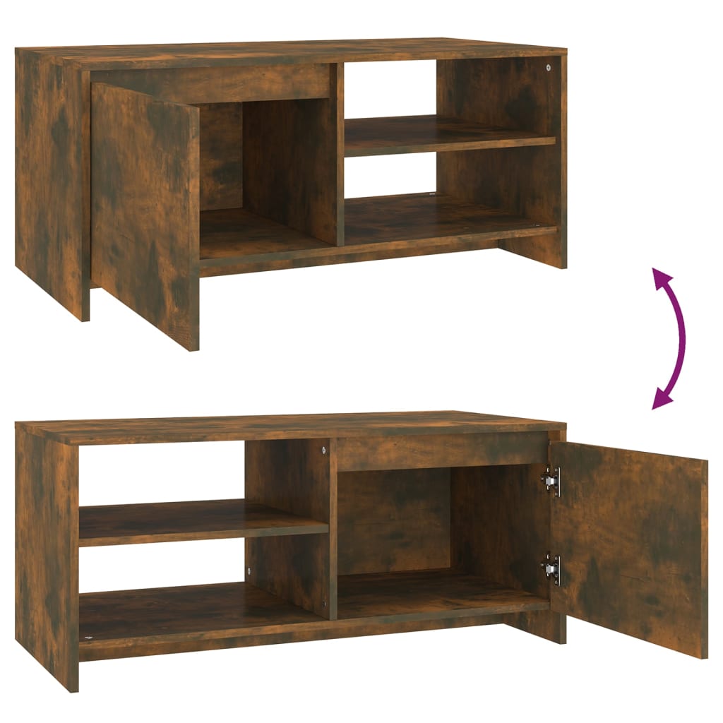 Tavolino da Salotto Rovere Fumo 102x50x45 cm Legno Multistrato cod mxl 15529