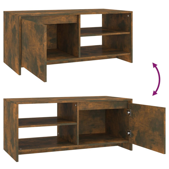 Tavolino da Salotto Rovere Fumo 102x50x45 cm Legno Multistrato cod mxl 15529