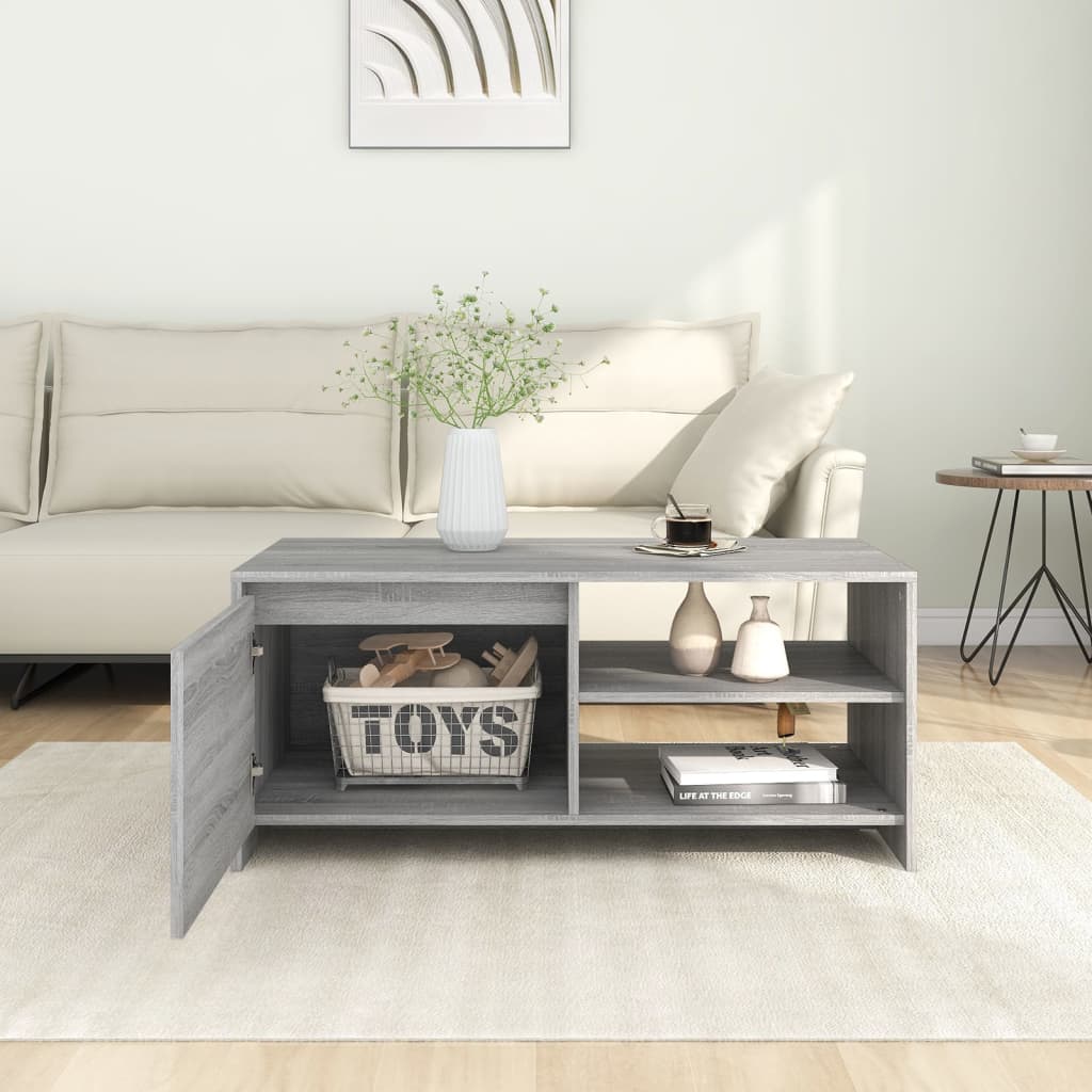 Tavolino da Salotto Grigio Sonoma 102x50x45cm Legno Multistrato cod mxl 24425
