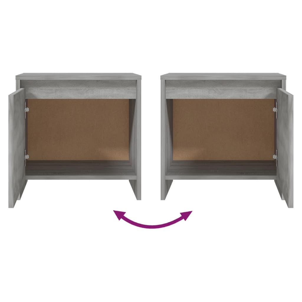 Comodini 2 pz Grigio Sonoma 45x34x44,5 cm in Truciolato 813047