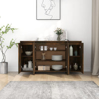 Credenza-Buffet-Armadio da cucina Rovere Fumo 135x41x75 cm in Truciolato