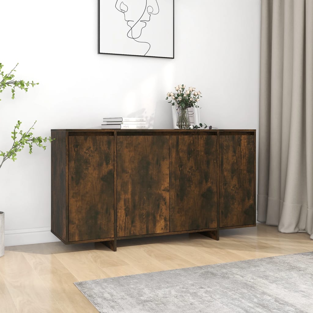 Credenza-Buffet-Armadio da cucina Rovere Fumo 135x41x75 cm in Truciolato