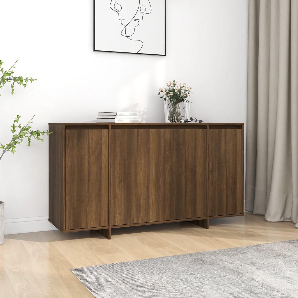 Credenza Rovere Marrone 135x41x75 cm in Truciolato 813058