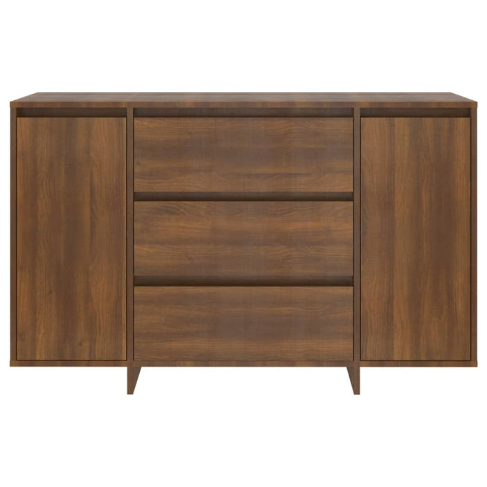 Credenza con 3 Cassetti Rovere Marrone 120x41x75 cm Truciolato cod mxl 22936