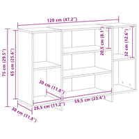 Credenza Rovere Fumo 120x30x75 cm in Truciolato 813065