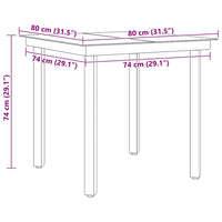 Tavolo da Giardino Nero 80x80x74 cm in Acciaio e Vetro 318746