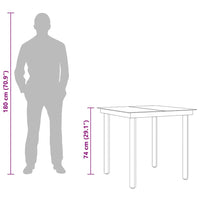 Tavolo da Giardino Nero 80x80x74 cm in Acciaio e Vetro 318746