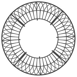 Panca da giardino arredo da giardino per esterno terrazza circolare albero torre diametro 160 cm acciaio nero 02_0011120