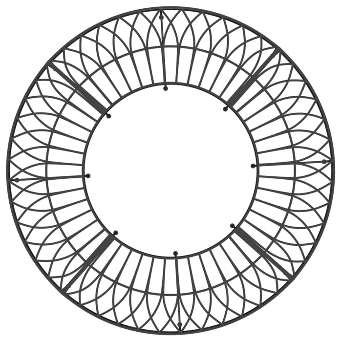 Panca da giardino arredo da giardino per esterno terrazza circolare albero torre diametro 160 cm acciaio nero 02_0011120