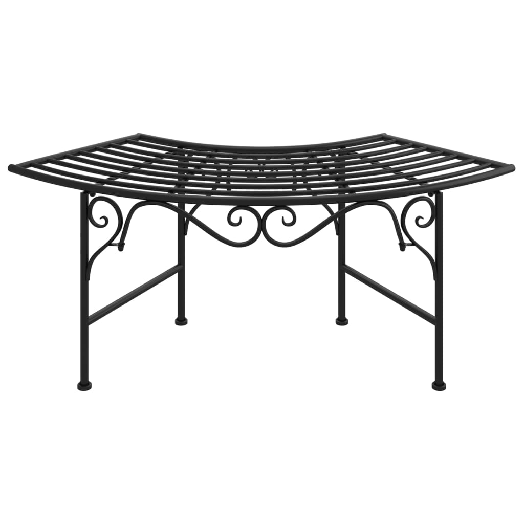 Panca da giardino mobili da giardino per esterni terrazza albero torre 113 cm acciaio nero 02_0011844