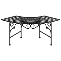 Panca da giardino mobili da giardino per esterni terrazza albero torre 113 cm acciaio nero 02_0011844