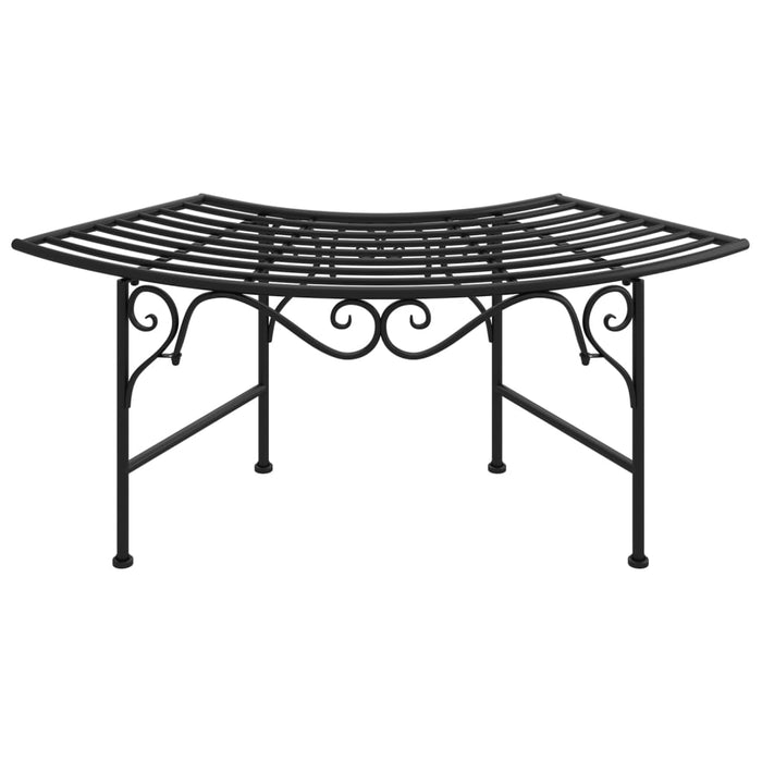 Panca da giardino mobili da giardino per esterni terrazza albero torre 113 cm acciaio nero 02_0011844