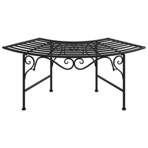 Panchina per Albero 113 cm Nera in Acciaio 318826