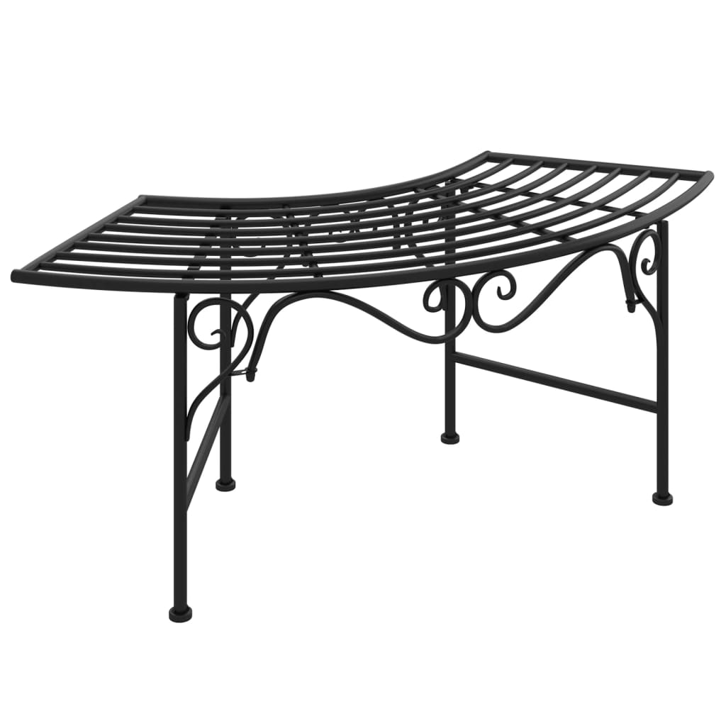 Panca da giardino mobili da giardino per esterni terrazza albero torre 113 cm acciaio nero 02_0011844