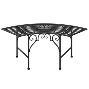 Panca da giardino mobili da giardino per esterni terrazza albero torre 113 cm acciaio nero 02_0011844