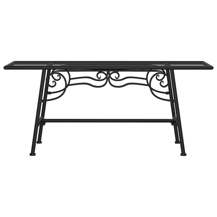 Panchina per Albero 110 cm Nera in Acciaio 318827