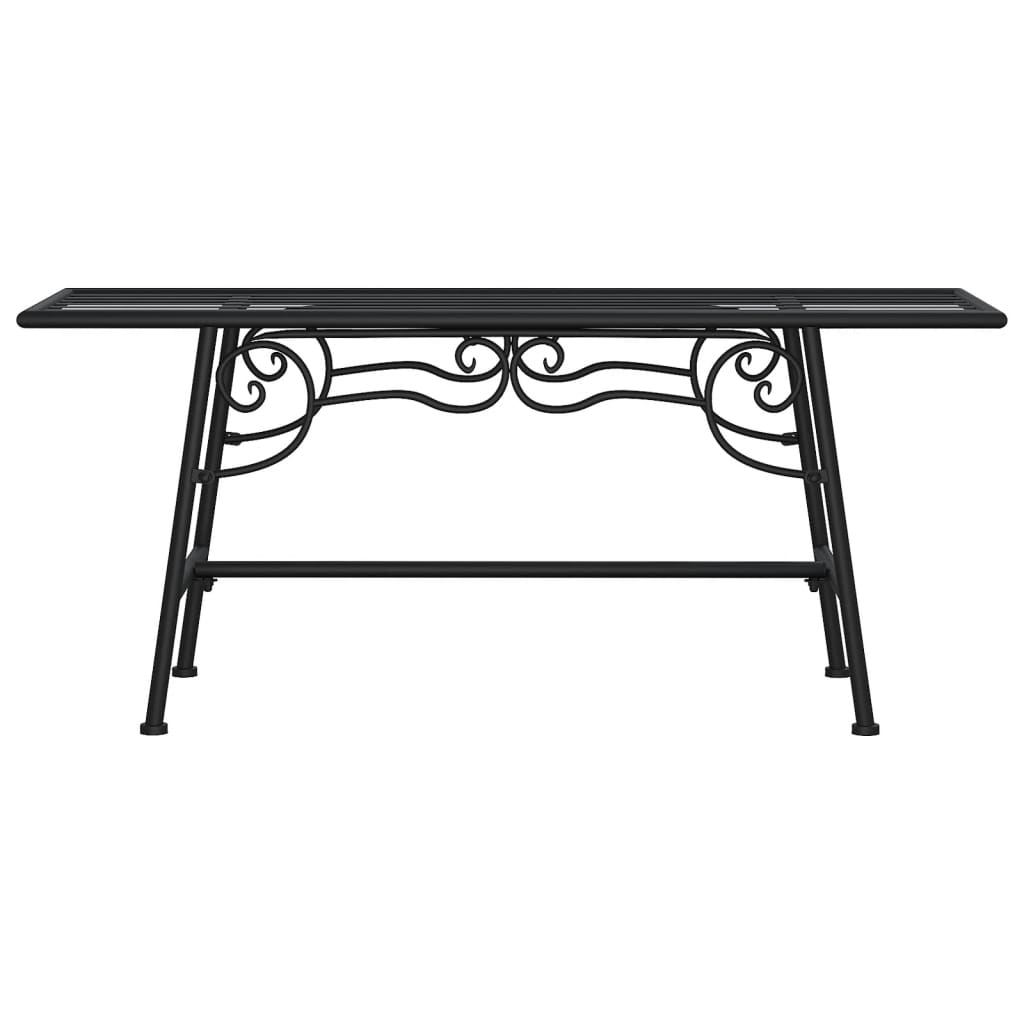 Panca da giardino mobili da giardino per esterni terrazza albero torre 110 cm acciaio nero 02_0011843